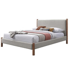 Zoran Platform Bed in Mushroom and Walnut
