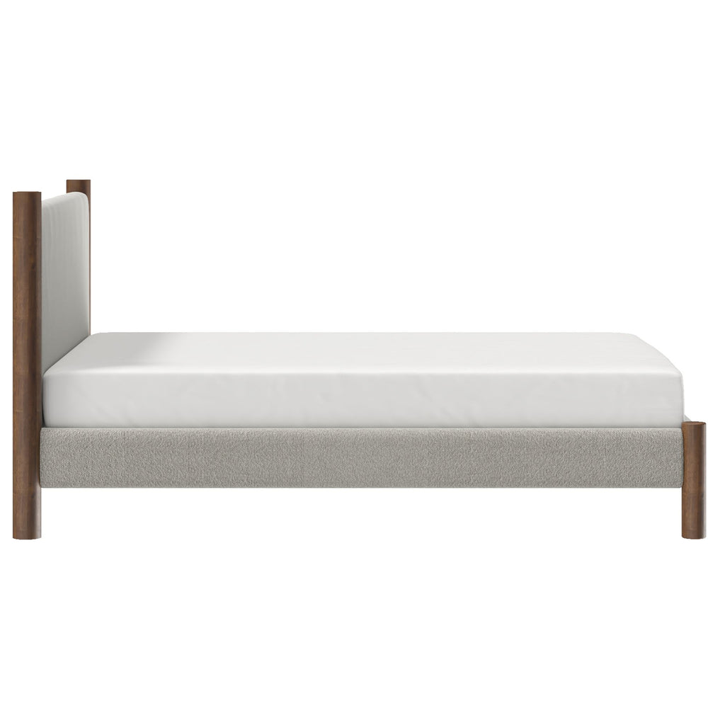 Zoran Platform Bed in Mushroom and Walnut
