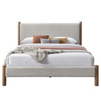 Zoran Platform Bed in Mushroom and Walnut