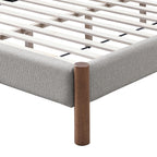 Zoran Platform Bed in Mushroom and Walnut
