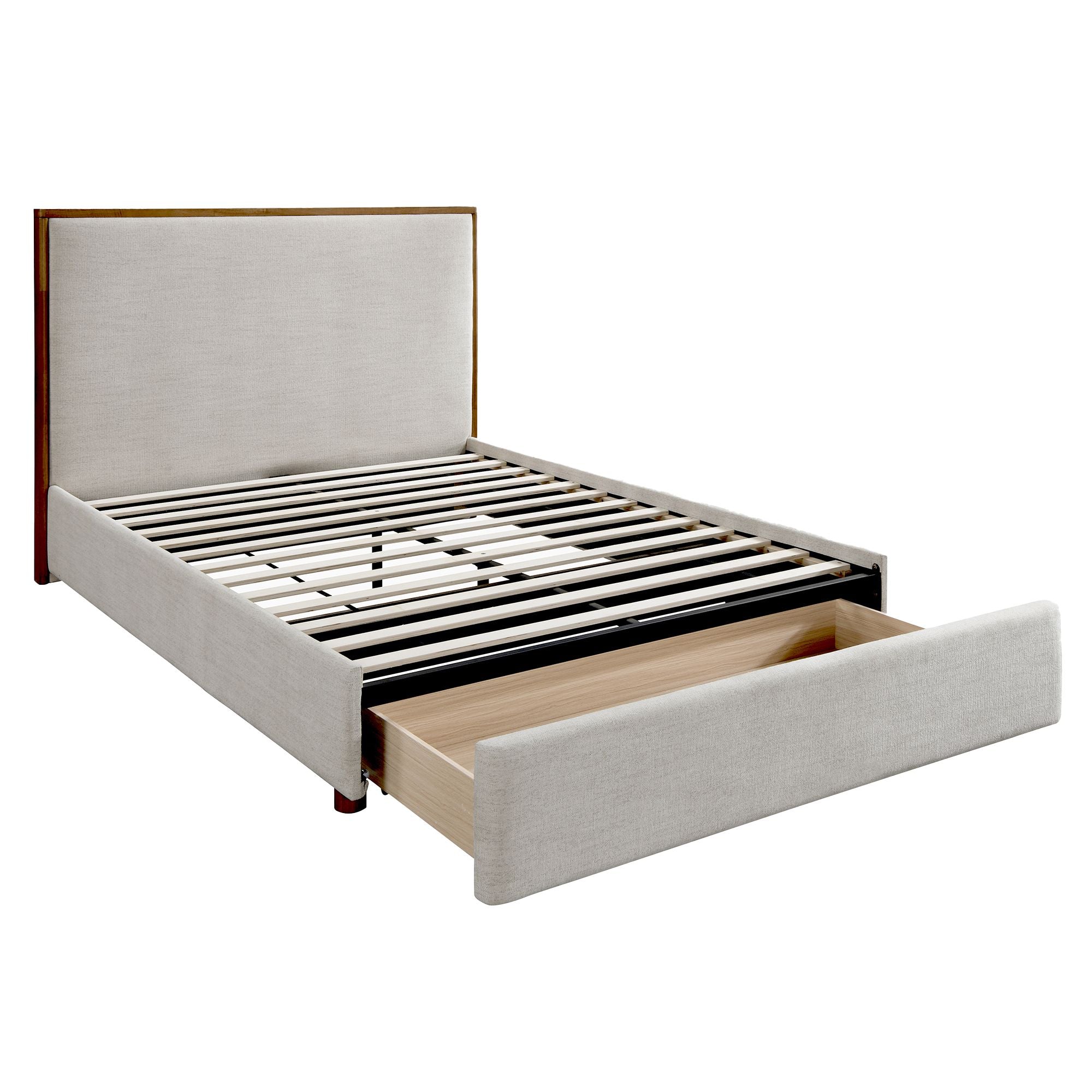 Andover Platform Bed with Drawer in Oat