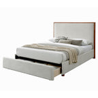 Andover Platform Bed with Drawer in Oat
