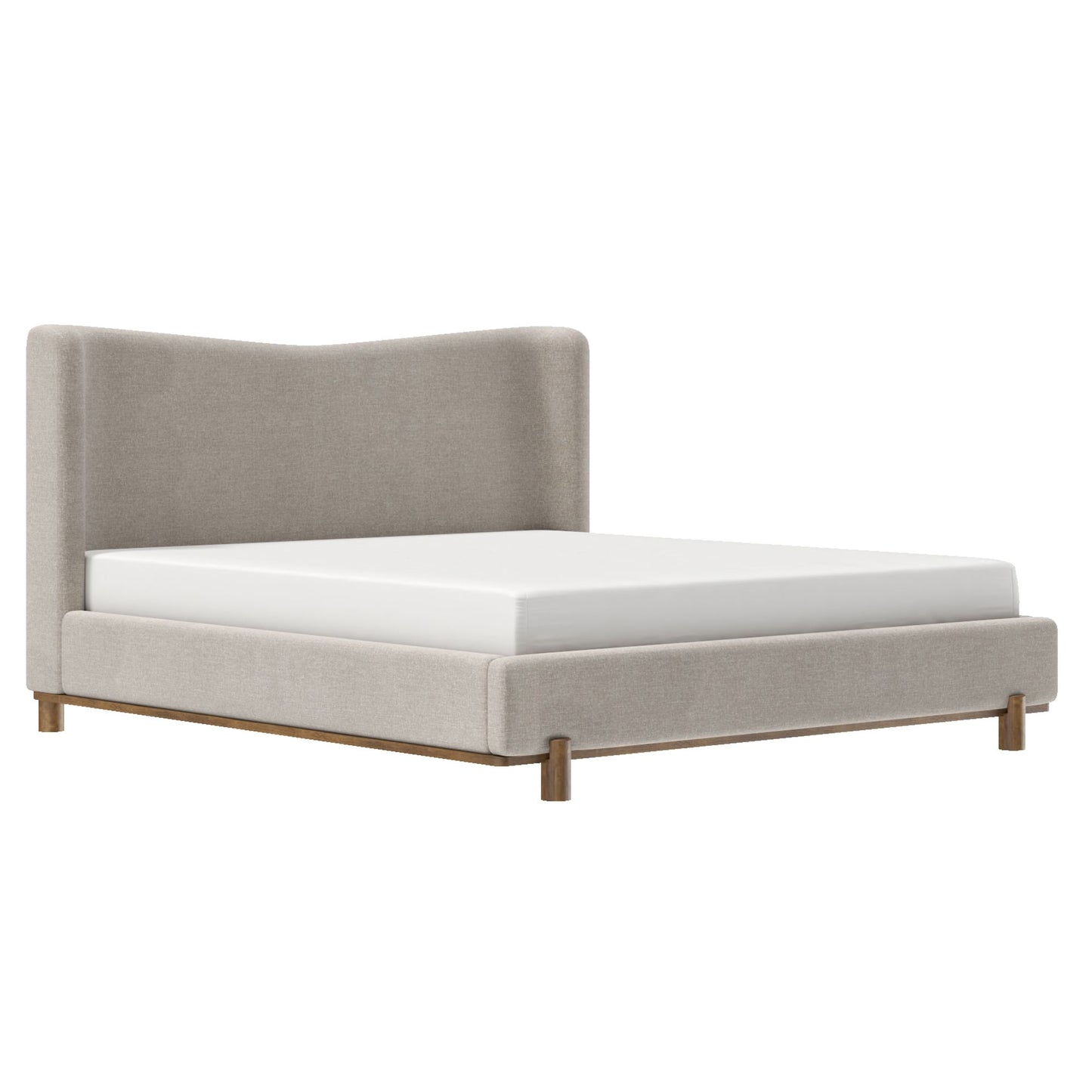 Lit plateforme Isadora en beige foncé 