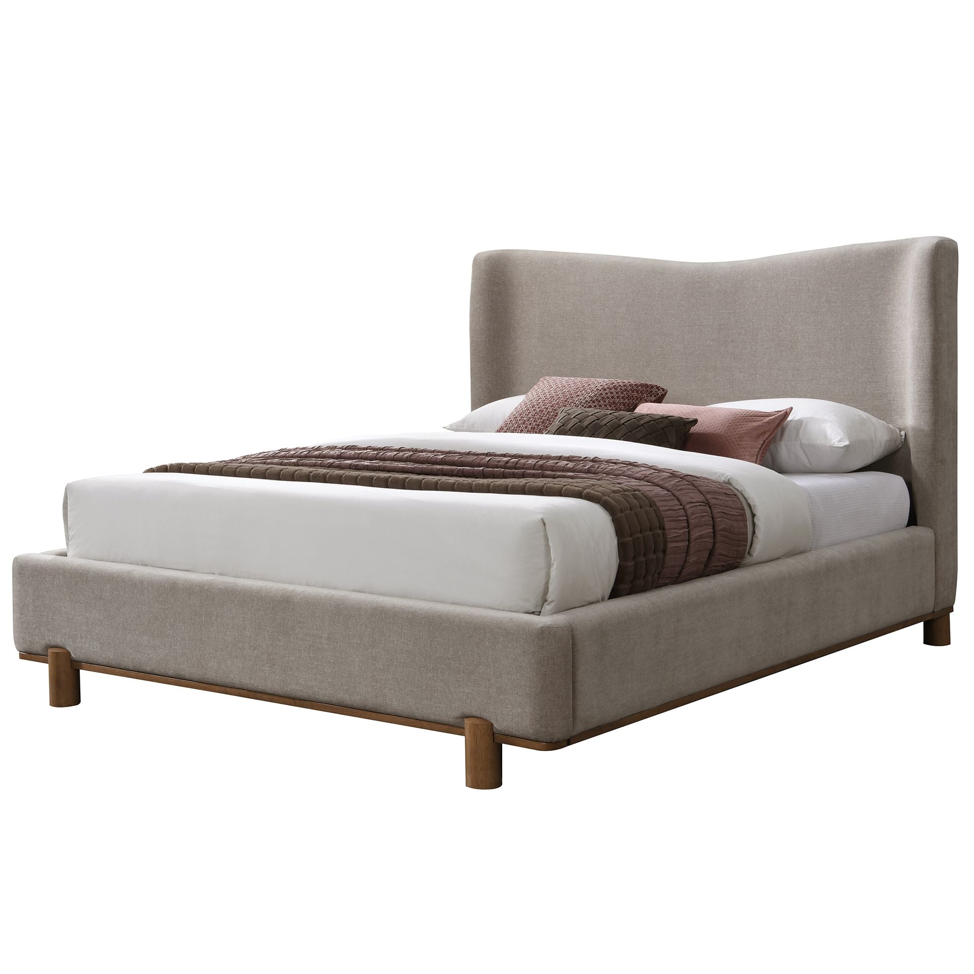 Lit plateforme Isadora en beige foncé 