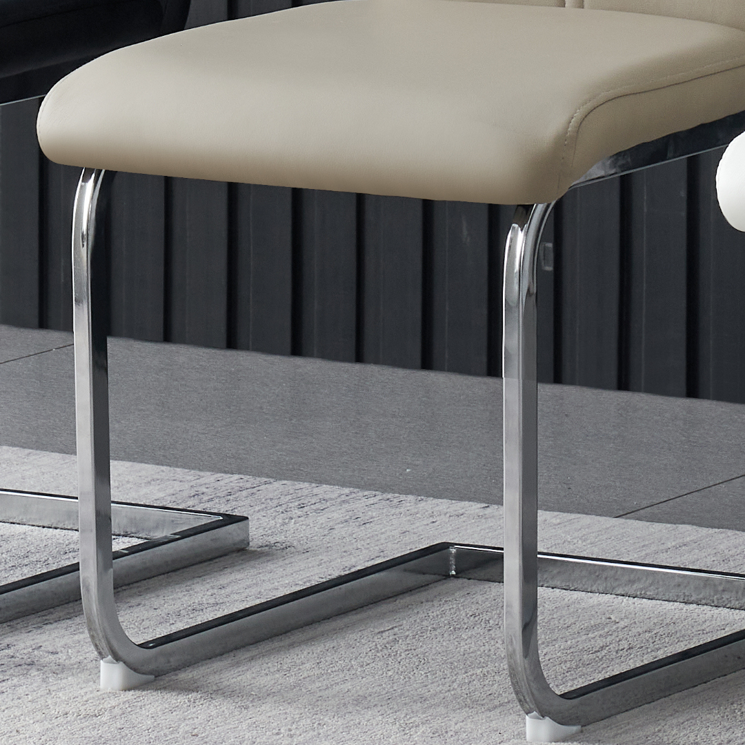 Francis Waterproof Faux Leather Dining Chair with Metal Legs