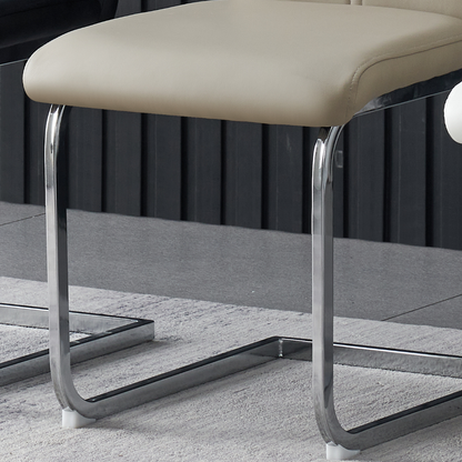 Francis Waterproof Faux Leather Dining Chair with Metal Legs