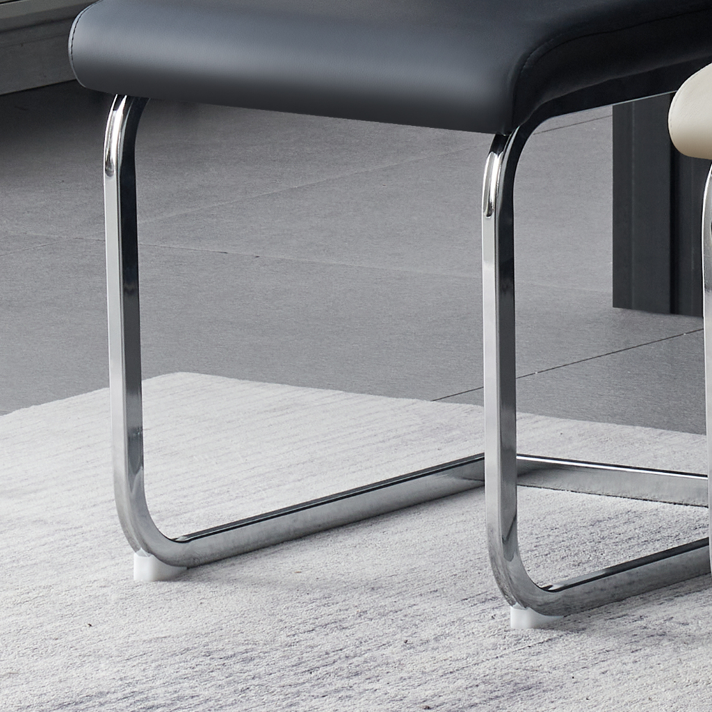 Francis Waterproof Faux Leather Dining Chair with Metal Legs