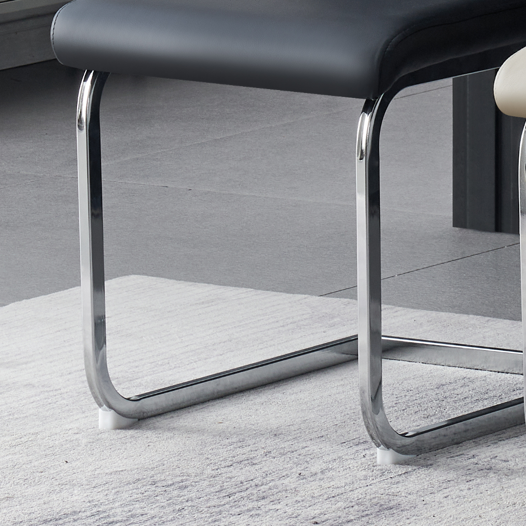 Francis Waterproof Faux Leather Dining Chair with Metal Legs