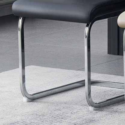 Francis Waterproof Faux Leather Dining Chair with Metal Legs