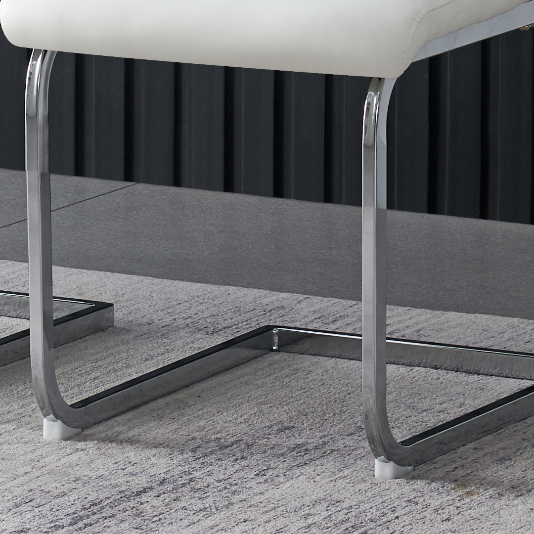 Francis Waterproof Faux Leather Dining Chair with Metal Legs