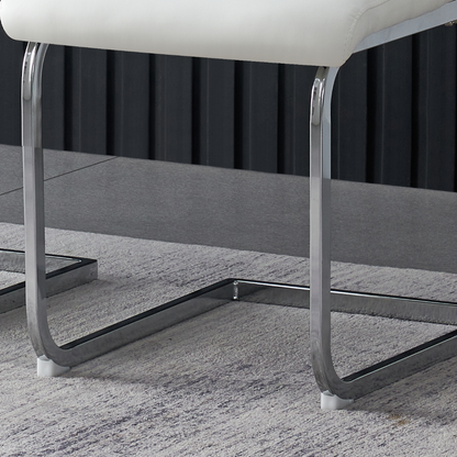 Francis Waterproof Faux Leather Dining Chair with Metal Legs