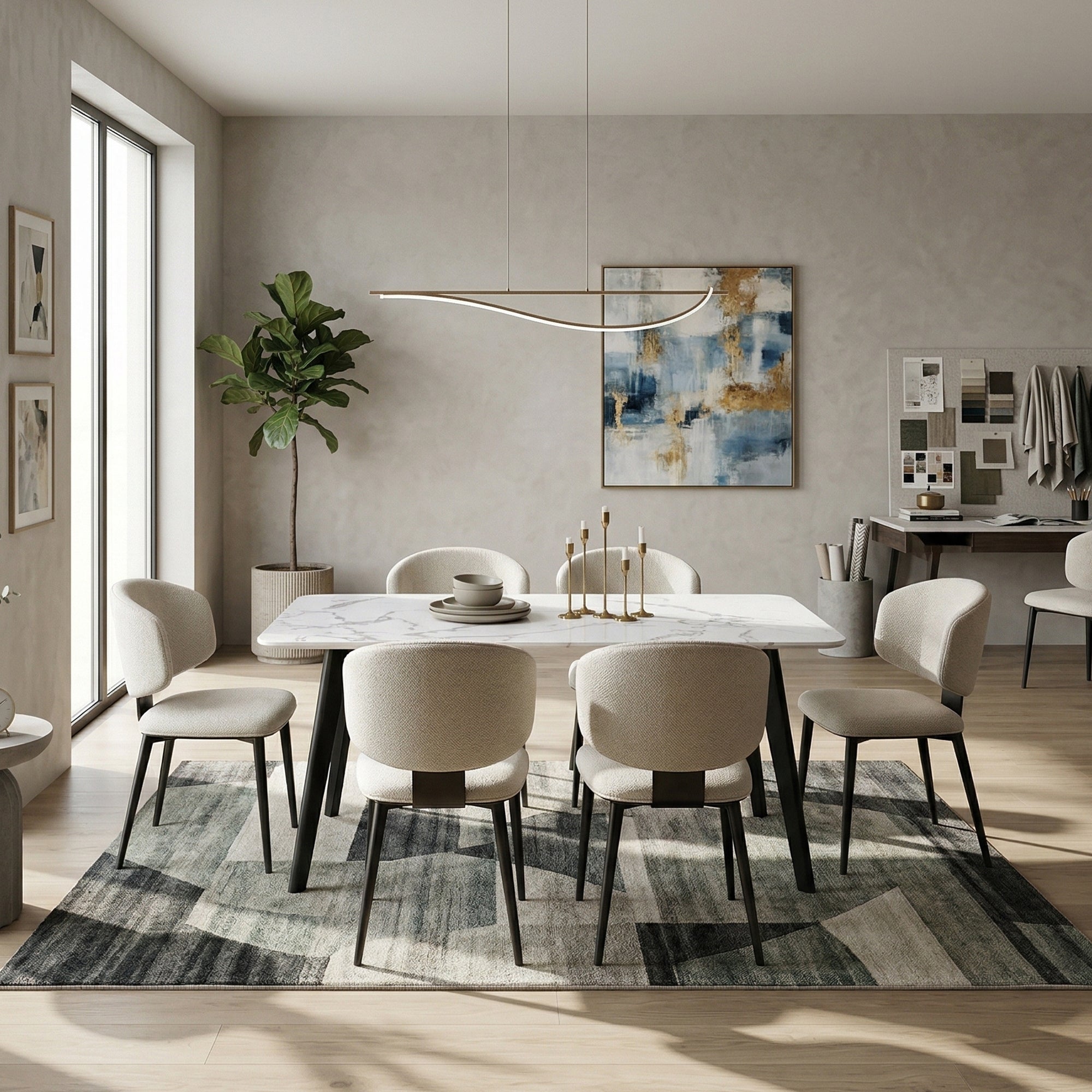 NINJA SINTERED STONE DINING TABLE WITH LOOMIE CHAIRS