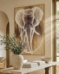 Tableau éléphant avec cadre en métal 