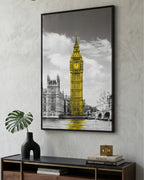 Tableau mural contemporain 3D BIG BEN avec cadre en métal 