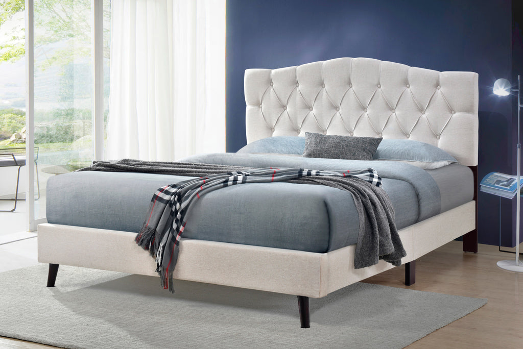 Lit Sarah (Queen) (Tissu Gris)