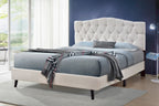 Lit Sarah (Queen) (Tissu Gris)