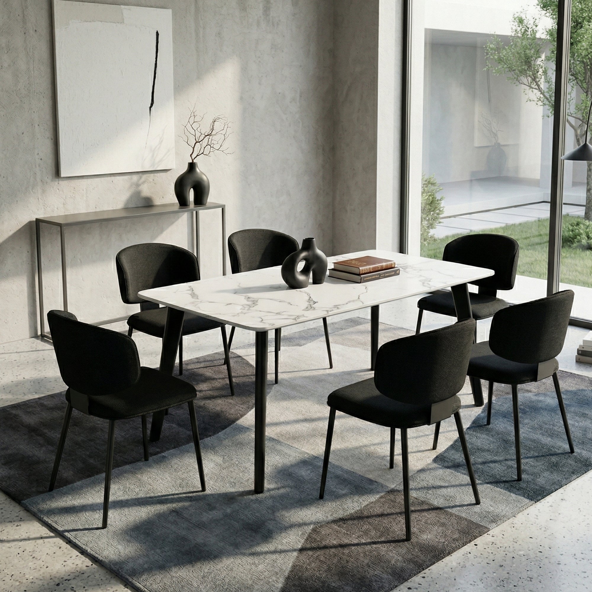 NINJA SINTERED STONE DINING TABLE WITH LOOMIE CHAIRS
