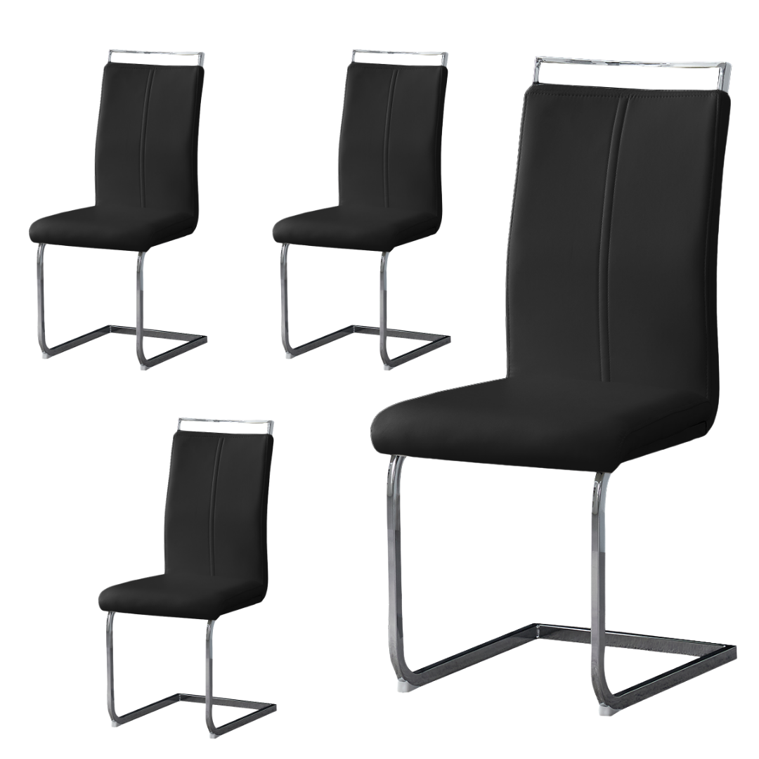 Francis Waterproof Faux Leather Dining Chair with Metal Legs