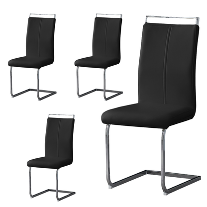 Francis Waterproof Faux Leather Dining Chair with Metal Legs