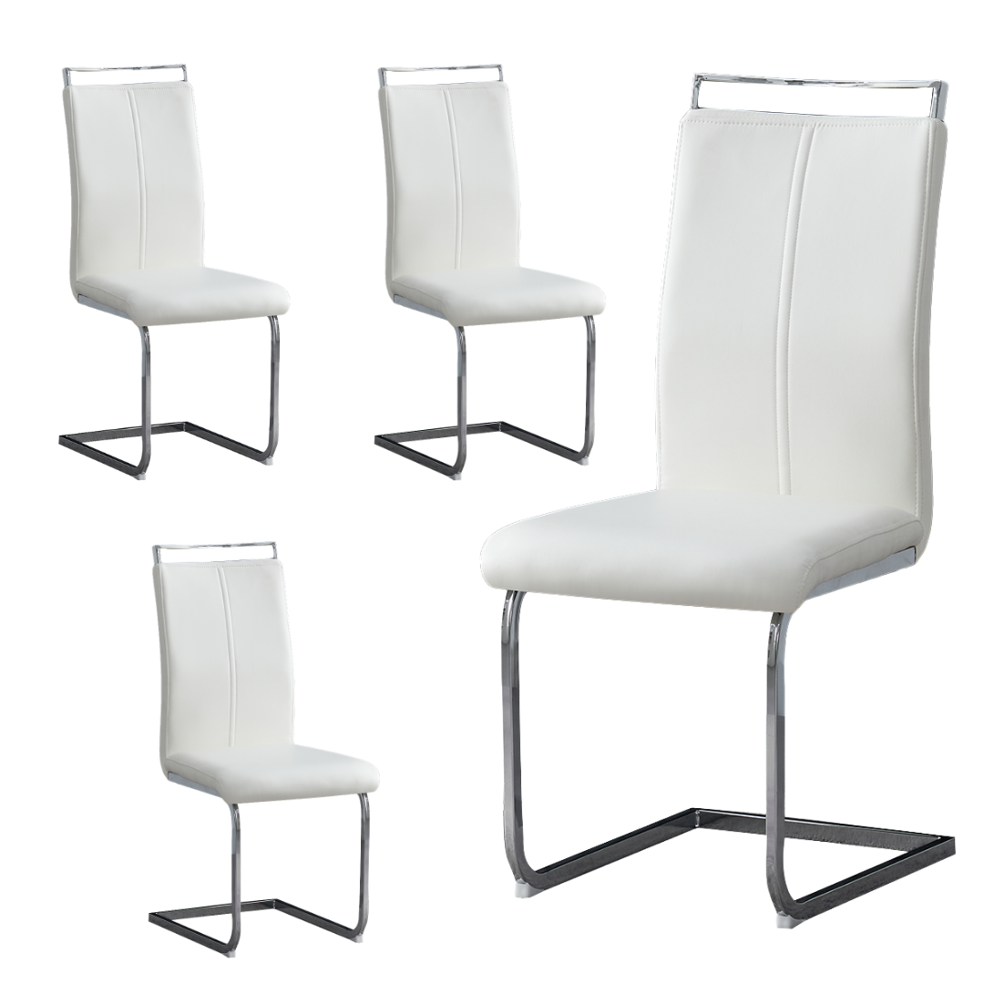 Francis Waterproof Faux Leather Dining Chair with Metal Legs