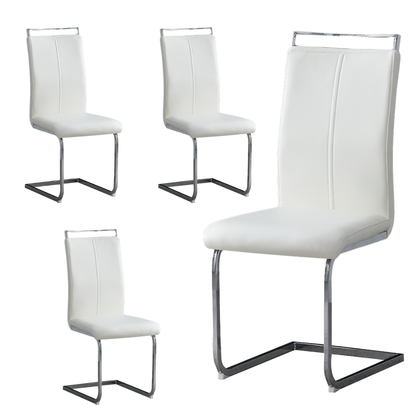 Francis Waterproof Faux Leather Dining Chair with Metal Legs
