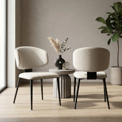 Loomie Dining Chair with Metal Legs SET OF 2