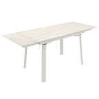 Bellaro Dining Table with Extension, 55"-79" in Travertine and Cream