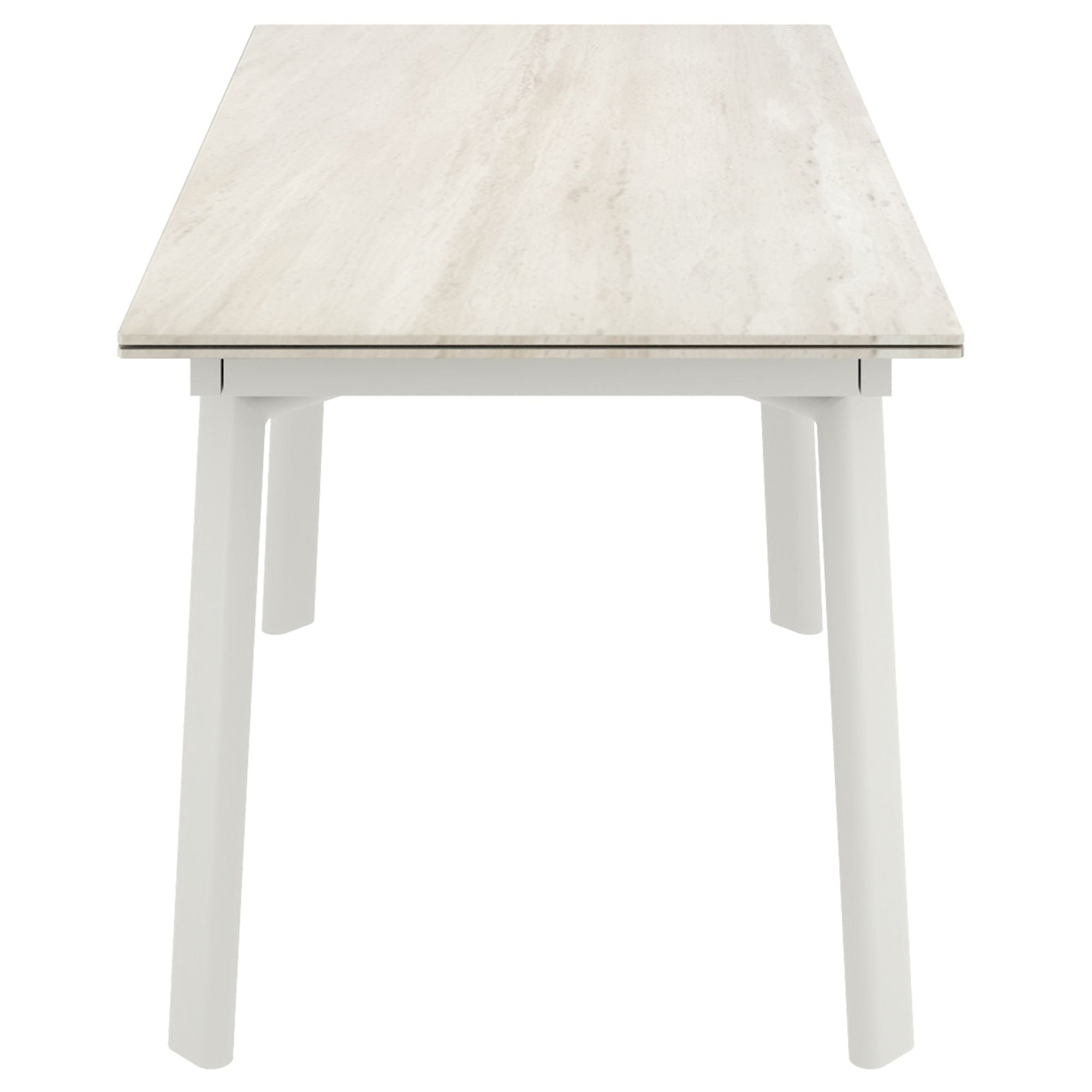 Bellaro Dining Table with Extension, 55"-79" in Travertine and Cream