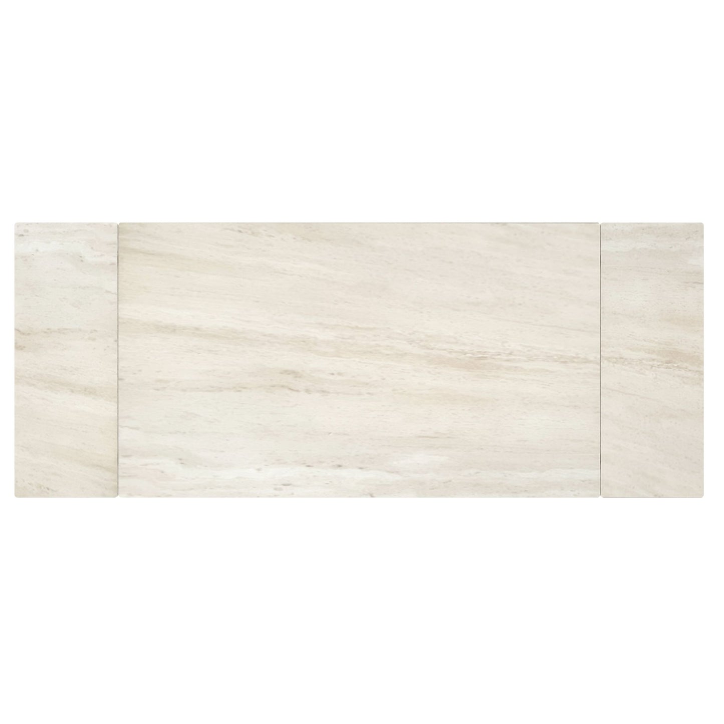 Bellaro Dining Table with Extension, 55"-79" in Travertine and Cream