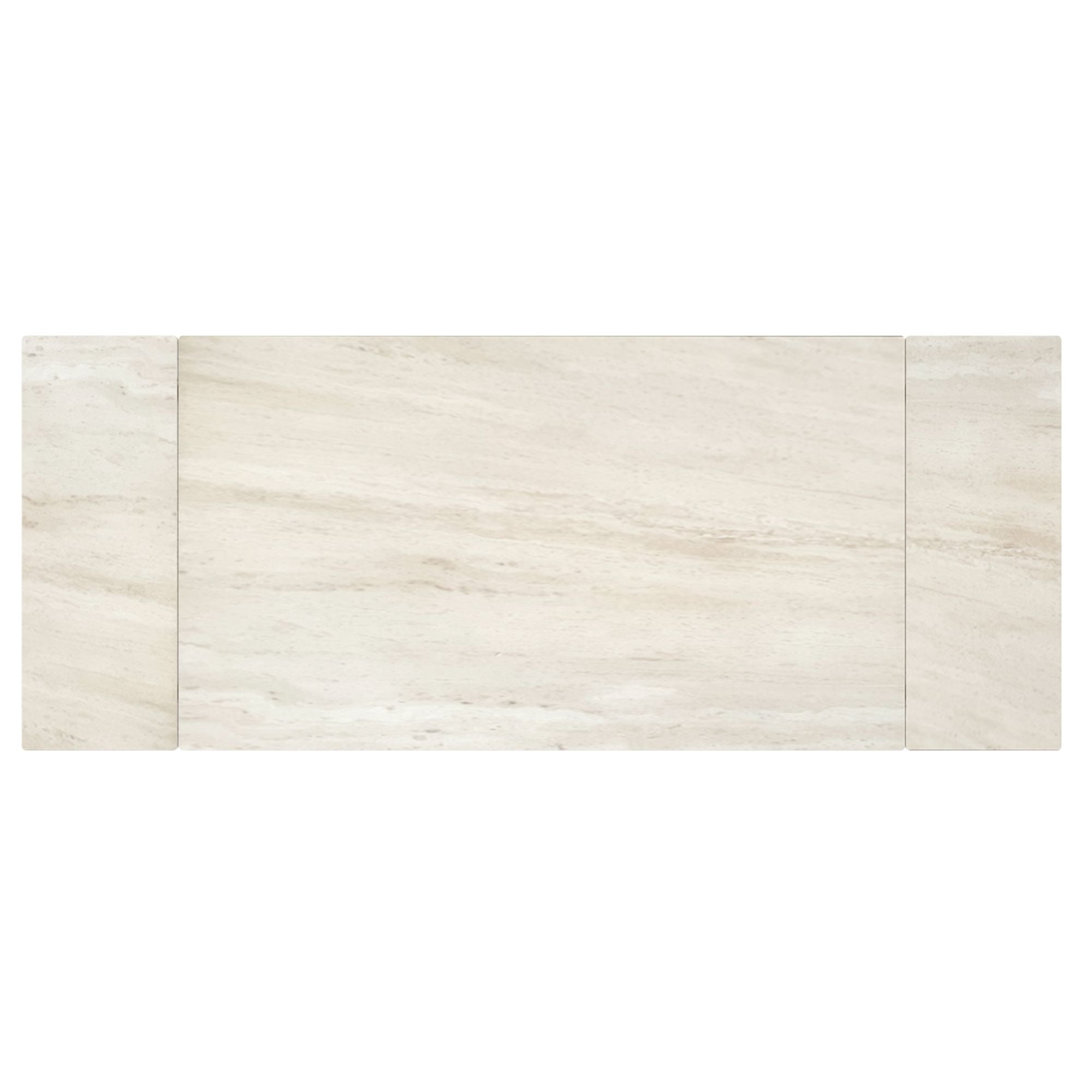 Bellaro Dining Table with Extension, 55"-79" in Travertine and Cream