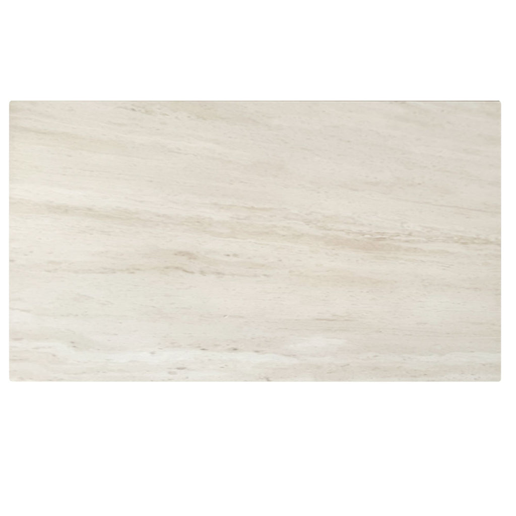 Bellaro Dining Table with Extension, 55"-79" in Travertine and Cream