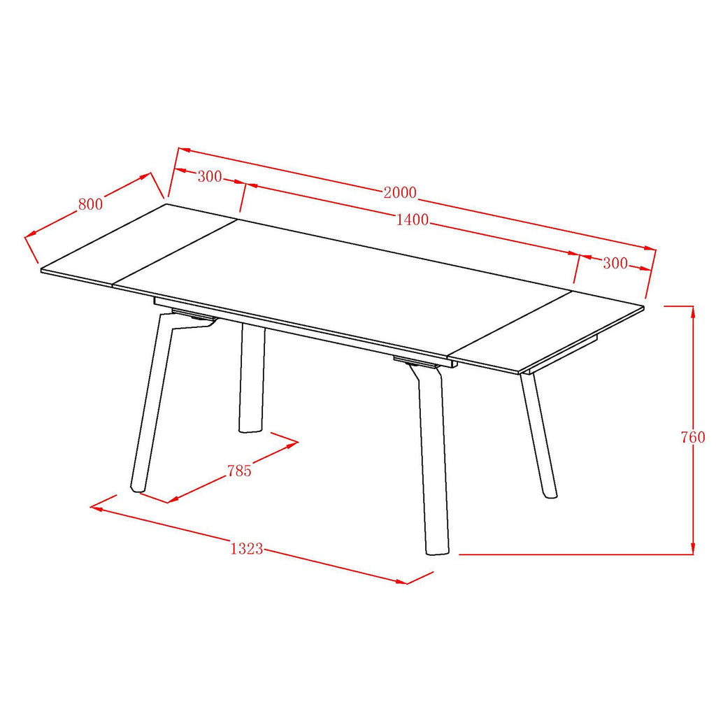 Bellaro Dining Table with Extension, 55"-79" in Travertine and Cream