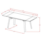 Bellaro Dining Table with Extension, 55"-79" in Travertine and Cream