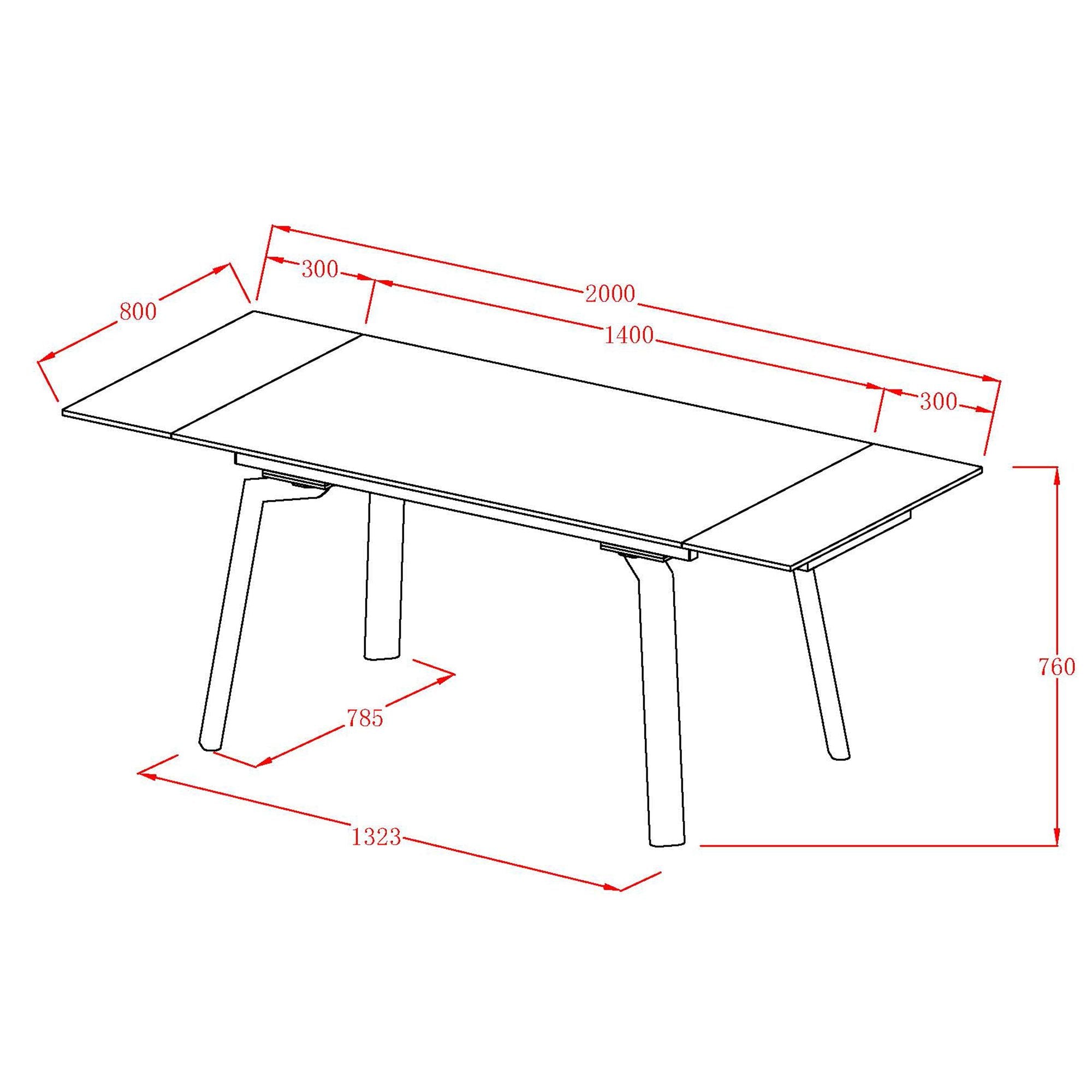 Bellaro Dining Table with Extension, 55"-79" in Travertine and Cream