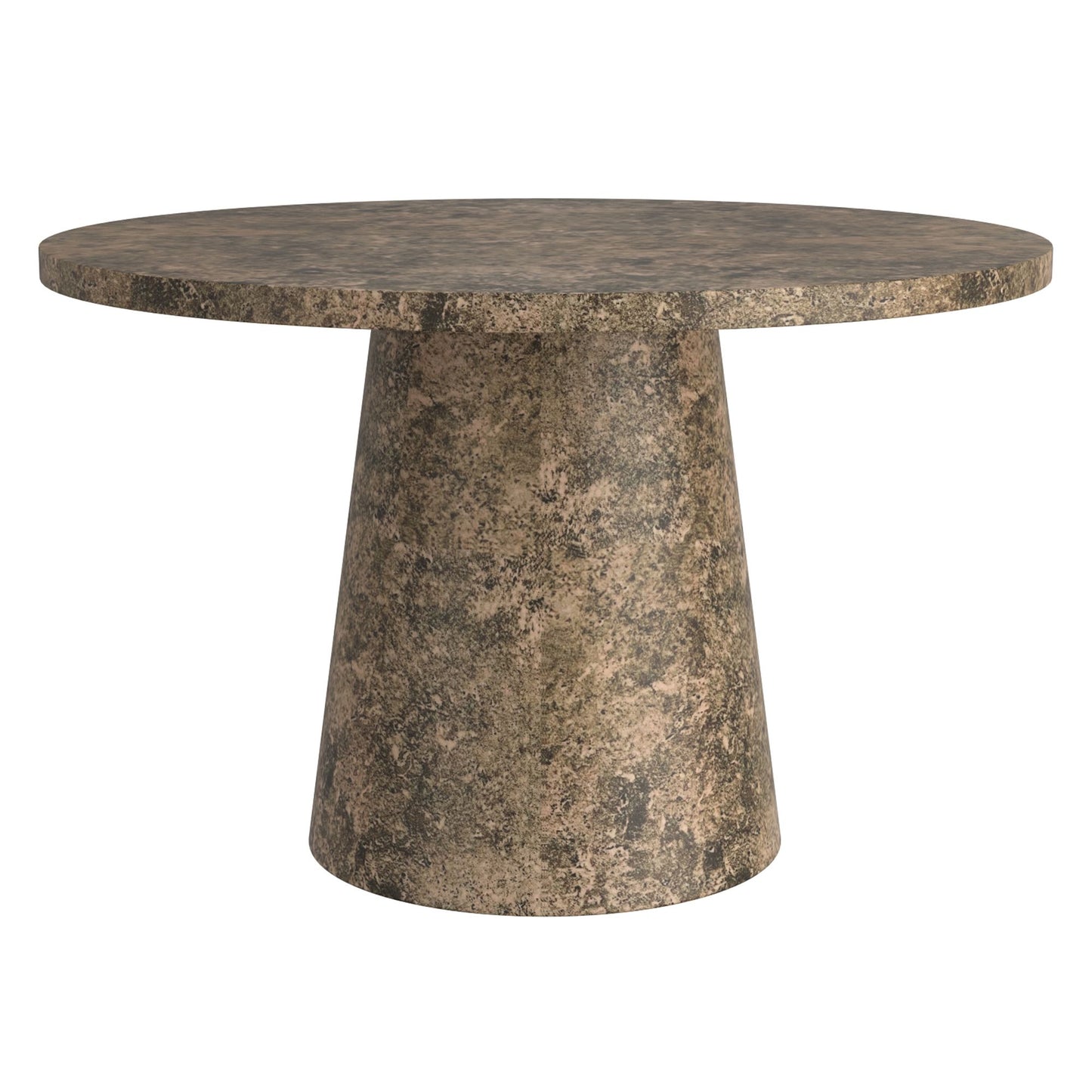 Godiva Round Pedestal Dining Table, 48" in Faux Grey Stone