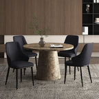 Godiva Round Pedestal Dining Table, 48" in Faux Grey Stone