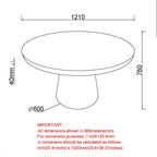 Godiva Round Pedestal Dining Table, 48" in Faux Grey Stone