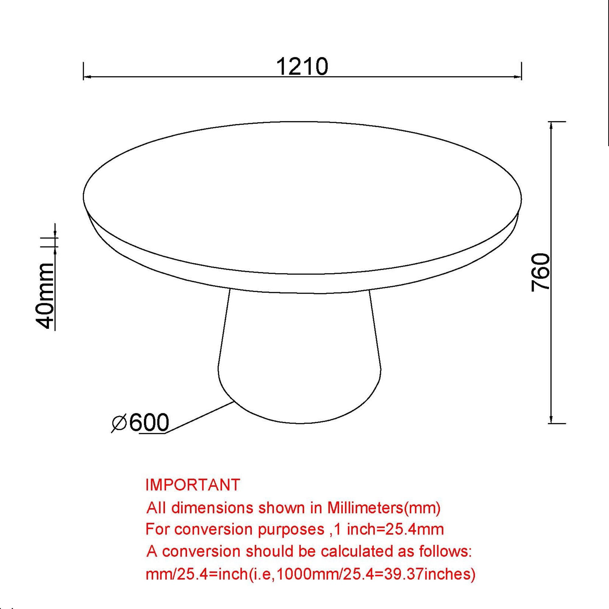 Godiva Round Pedestal Dining Table, 48" in Faux Grey Stone