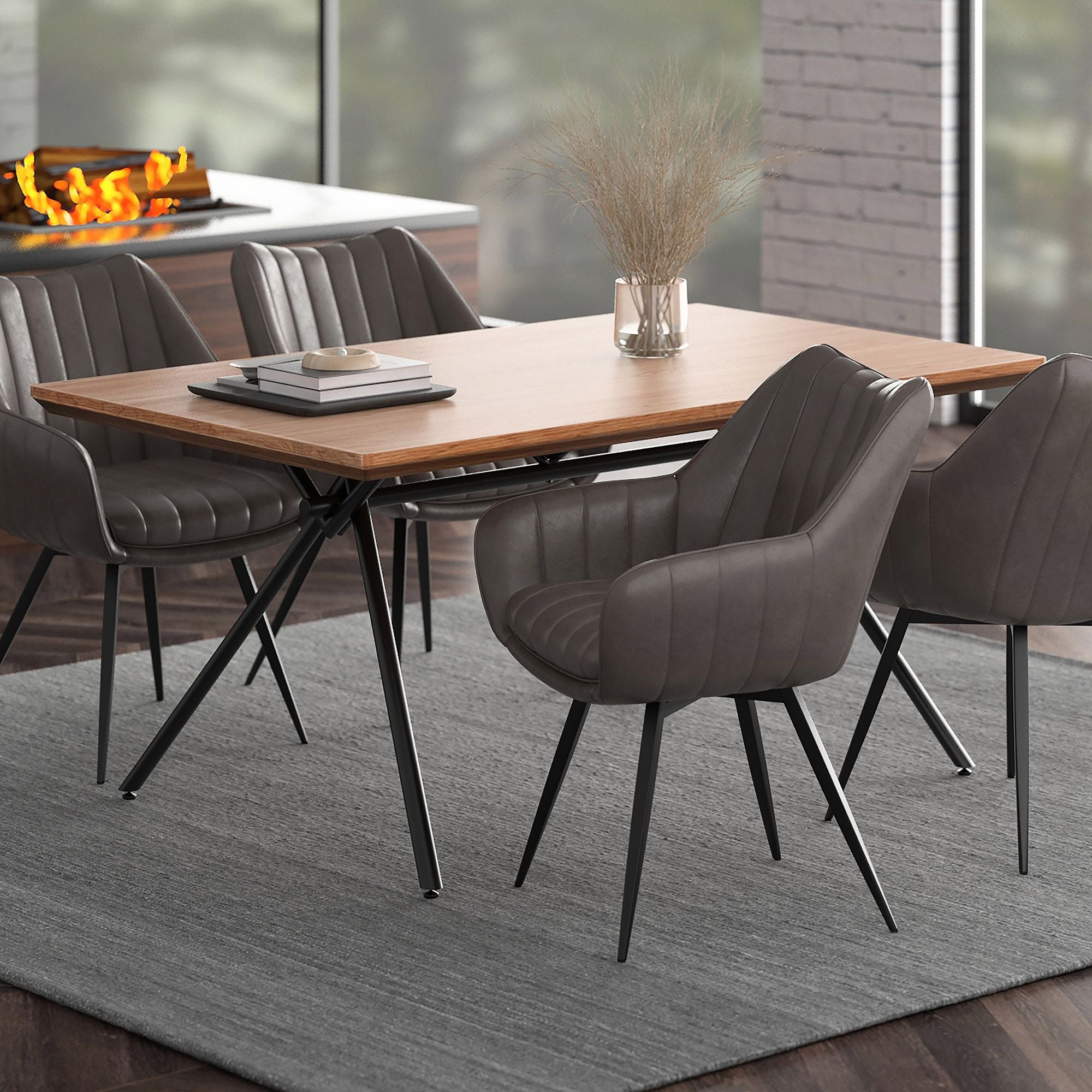 Bronx Rectangular Dining Table, 63" in Natural