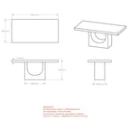 Aurelia Rectangular Dining Table, 71 inch