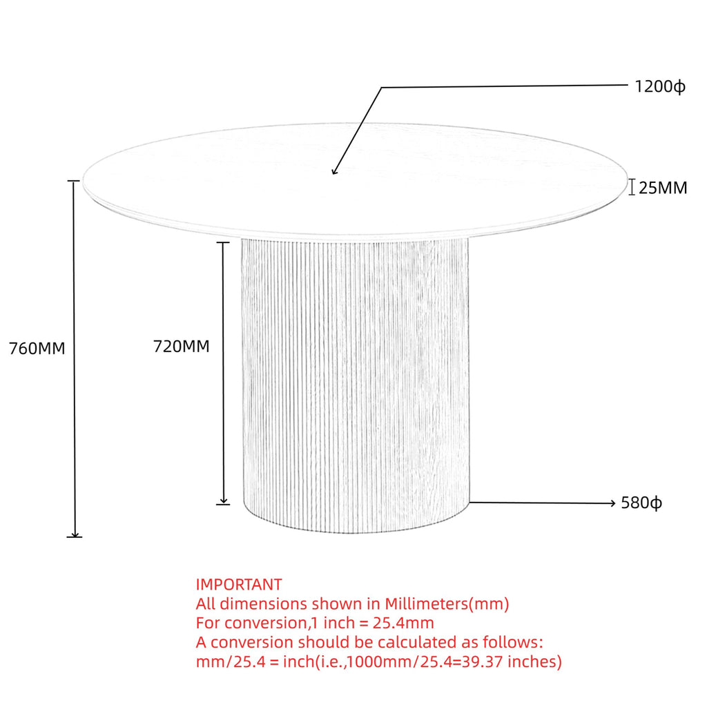 Tovas Round Dining Table 47 INCH