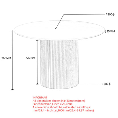 Tovas Round Dining Table 47 INCH
