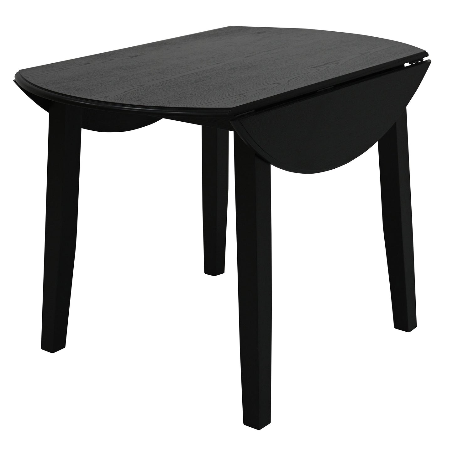 Conrad Round Drop-Leaf Dining Table, 42" in Black