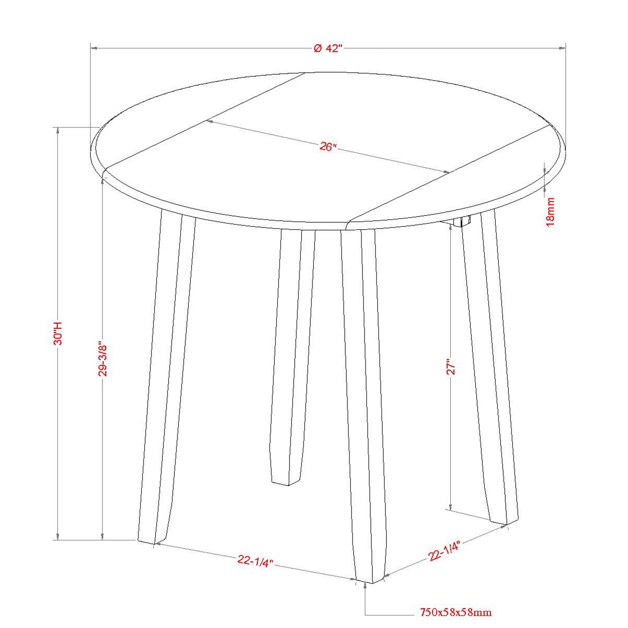 Conrad Round Drop-Leaf Dining Table, 42" in Black