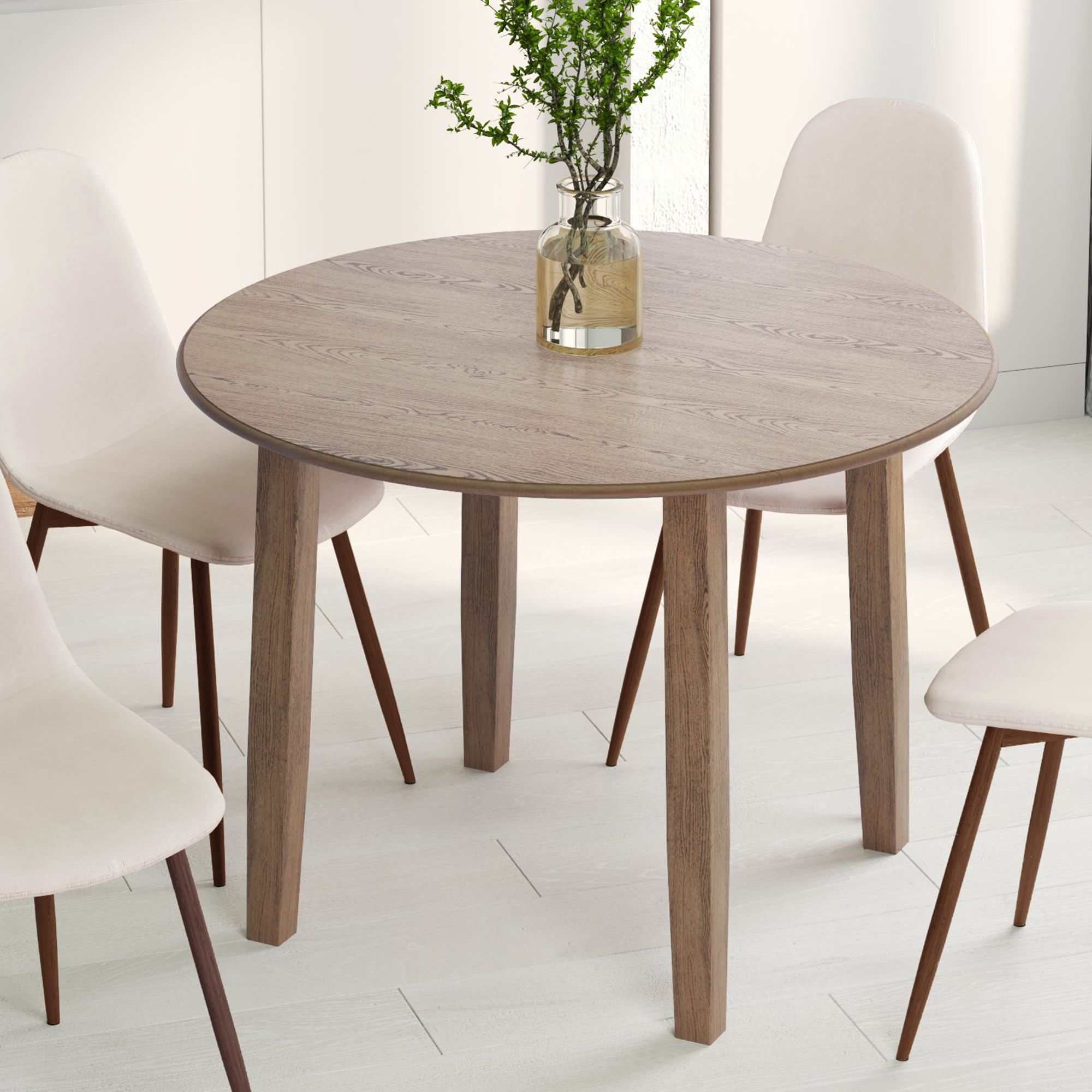 Conrad Round Drop-Leaf Dining Table, 42" in Black