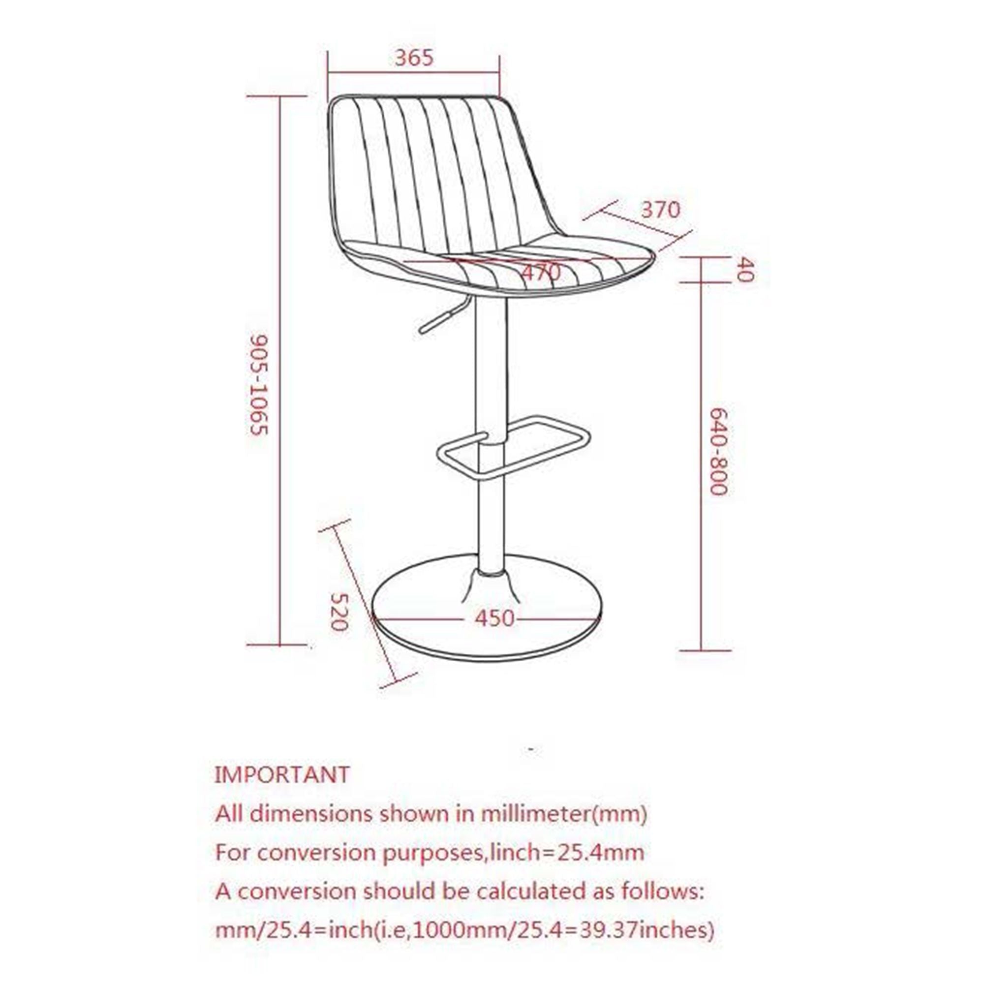 Tabouret à suspension pneumatique réglable Kosi, lot de 2