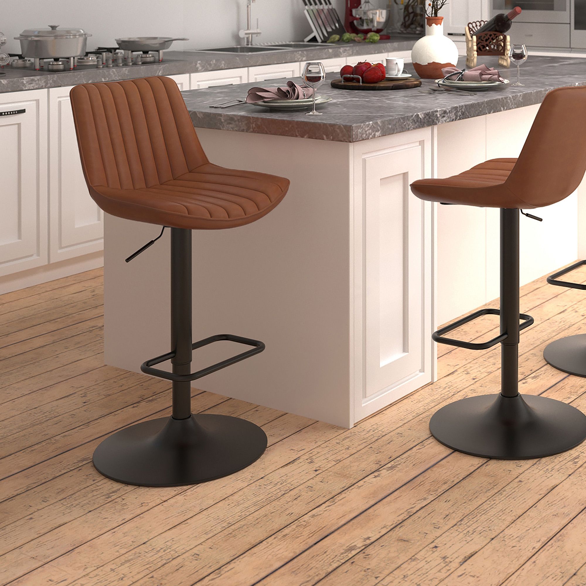 Tabouret à suspension pneumatique réglable Kosi, lot de 2
