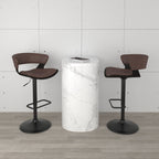 Rover Adjustable Air Lift Stool in Brown and Black Set of 2