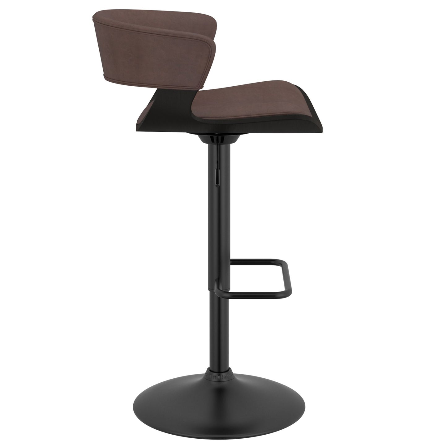 Rover Adjustable Air Lift Stool in Brown and Black Set of 2