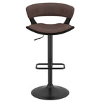 Rover Adjustable Air Lift Stool in Brown and Black Set of 2
